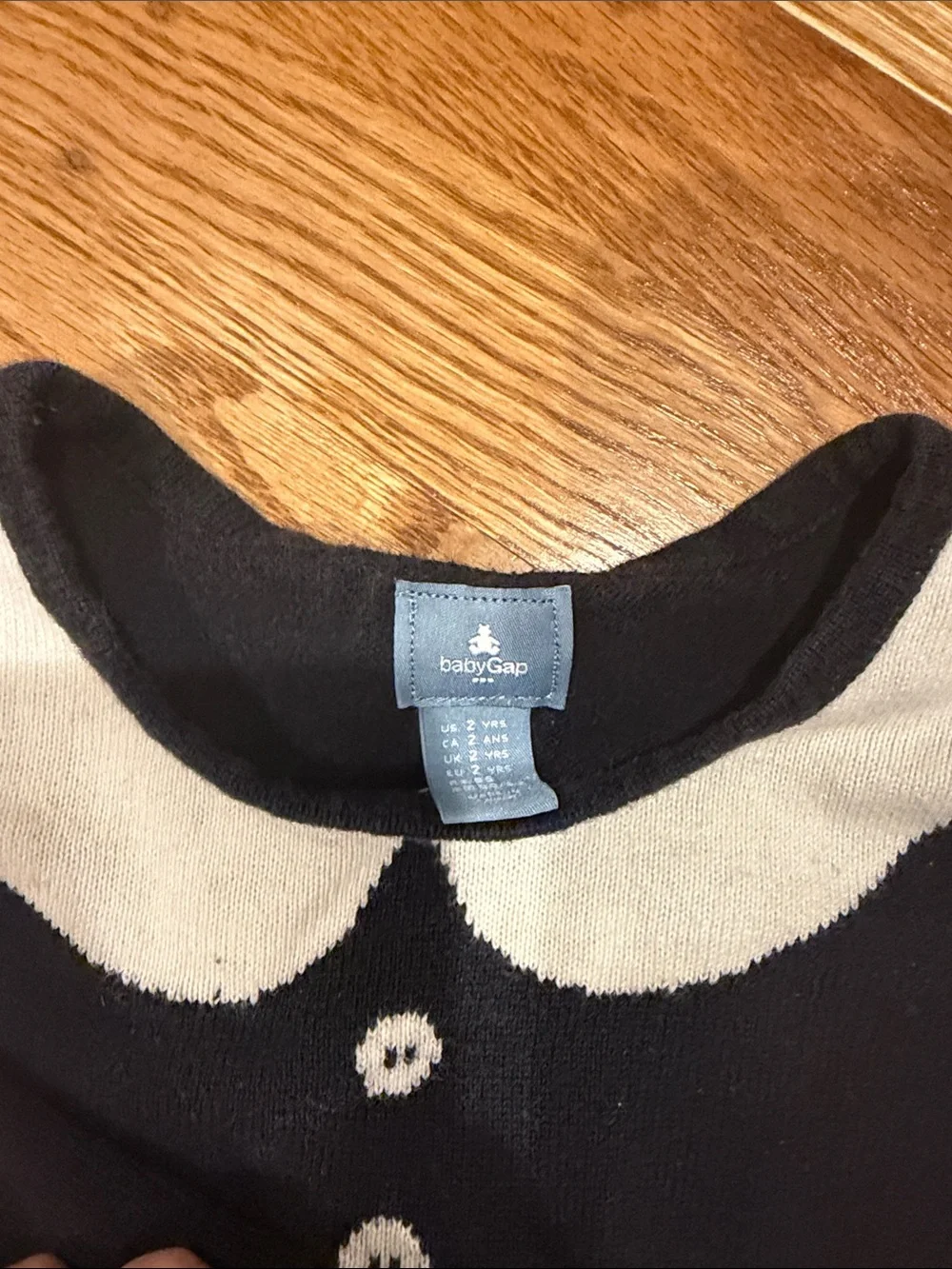 GAP Black Dress with Cream Collar & Waist Trim